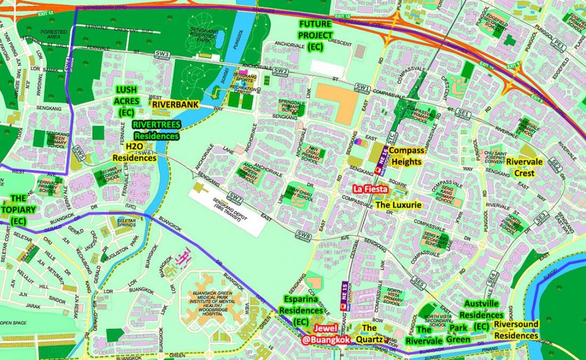 map of Sengkang Singapore