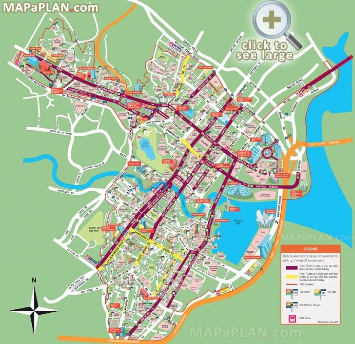 Singapore tourist spots map