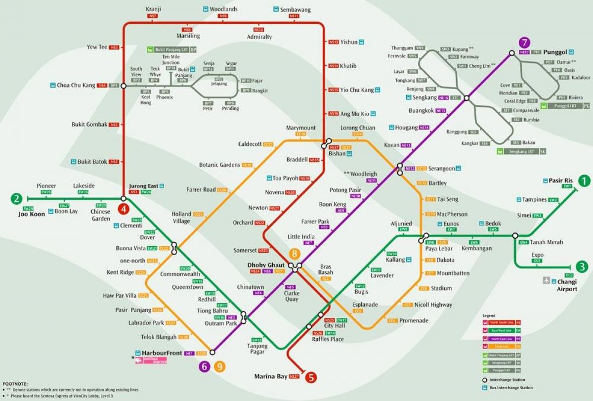mrt system map Singapore