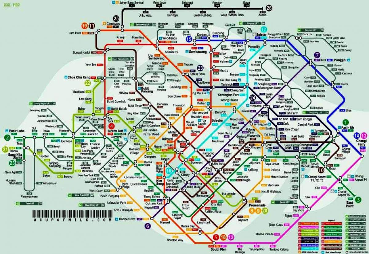 mrt route map Singapore